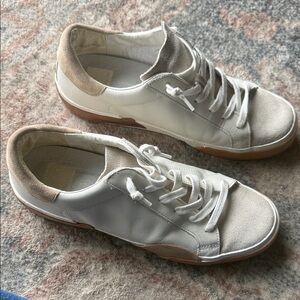 Dolce vita size 9 Casual White Leather Sneakers with Tan Accents